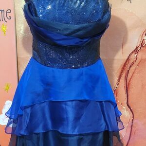 * * DOO.RI STRAPLESS Royal/Navy Blue Strapless Mini Dress